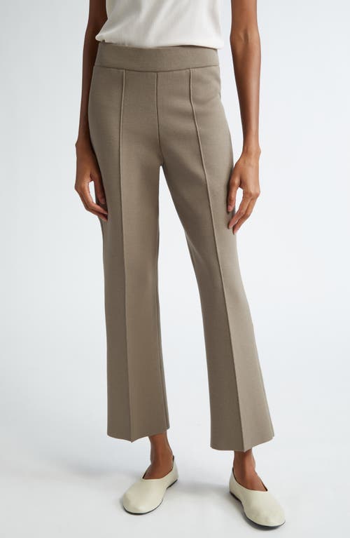 Shop Lafayette 148 New York Foley Crepe Knit Flare Ankle Pants In Concrete