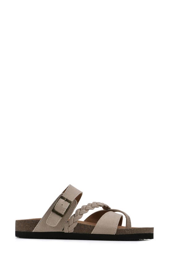 White Mountain Footwear Hazy Leather Footbed Sandal In Sandal Wood/ Suede
