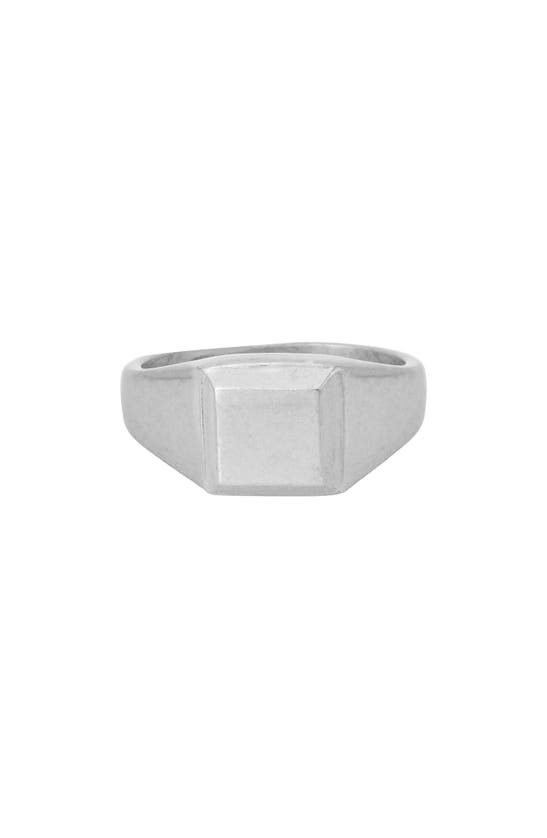 ALLSAINTS FLAT SQUARE STERLING SILVER SIGNET RING