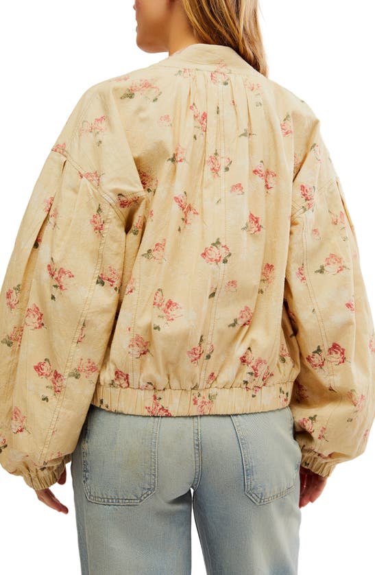 Shop Free People Rory Floral Cotton Bomber Jacket In Warm Combo