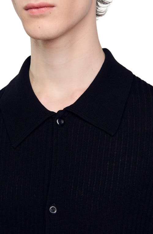 Shop Sandro Knit Shirt In Black