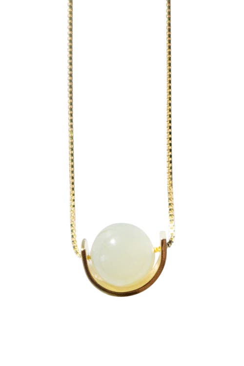 Seree Equinox Green Bead Jade Necklace In Light Green