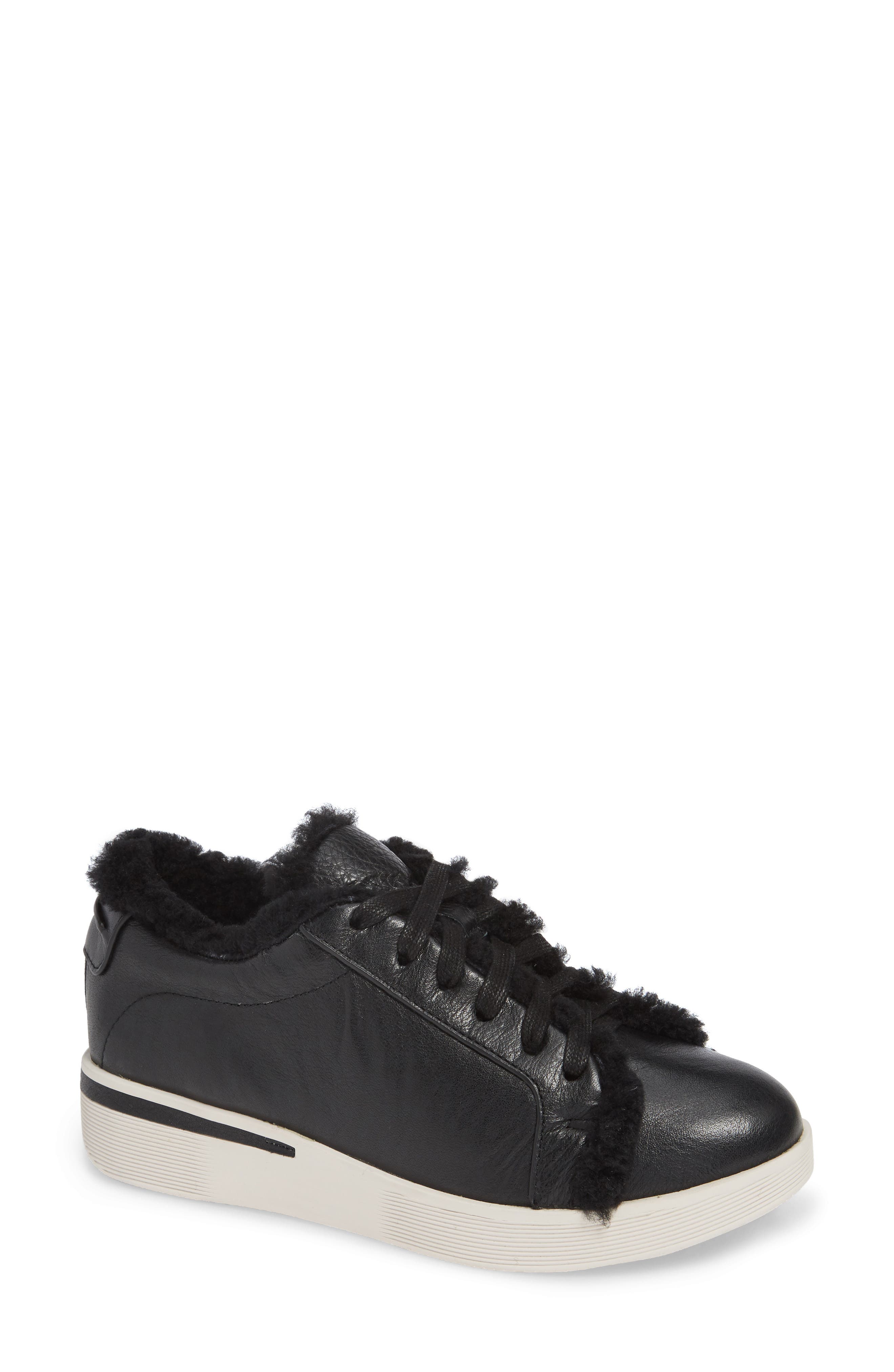 Gentle Souls By Kenneth Cole Haddie Genuine Shearling Lined Sneaker- Black