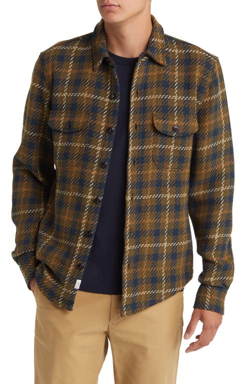 The Anvil Check Button-Up Overshirt in Olive