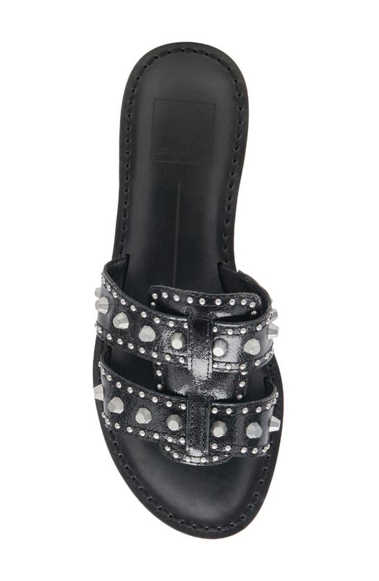 Shop Dolce Vita Wesla Studded Slide Sandal In Midnight Patent Leather