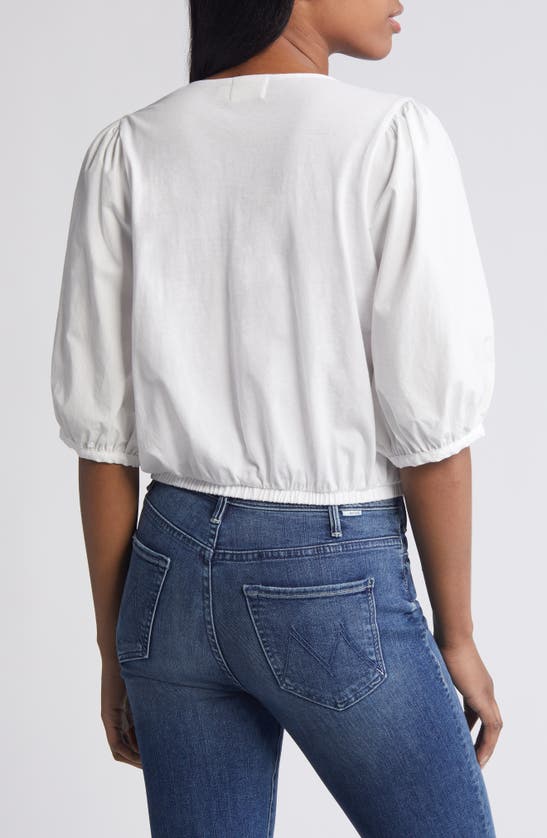 Shop Nation Ltd Charlene Puff Sleeve Organic Cotton Top In White