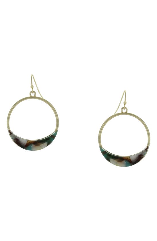 Olivia Welles Lonnie Resin Hoop Drop Earrings In Worn Gold-multi