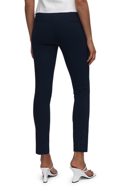 Shop Mango Crop Skinny Pants In Dark Navy