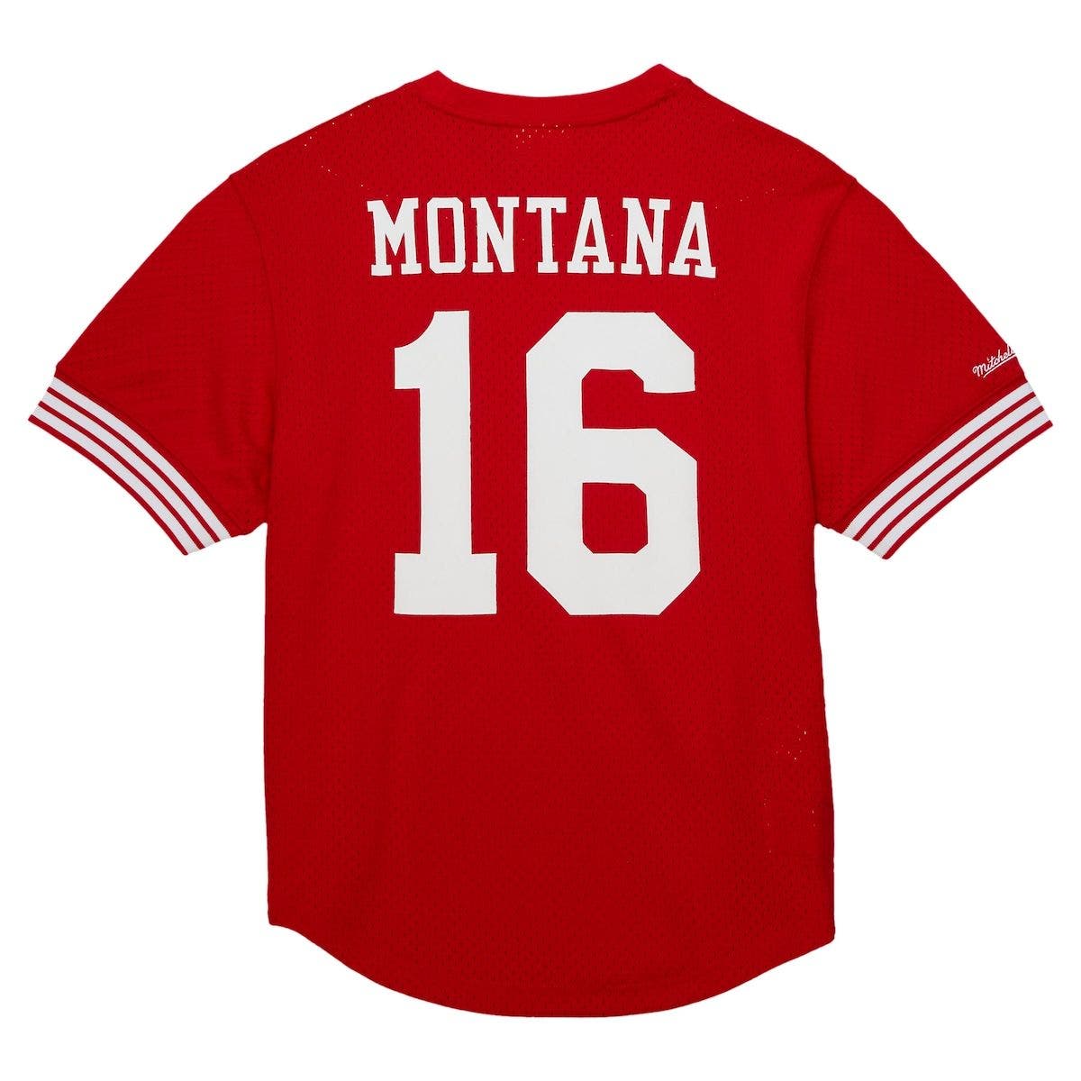 Men's Mitchell & Ness Joe Montana Scarlet San Francisco 49ers