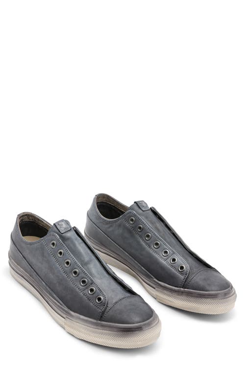 Laceless Low Sneaker in Steel Grey