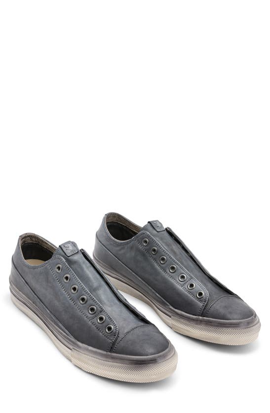 Shop John Varvatos Laceless Low Sneaker In Steel Grey