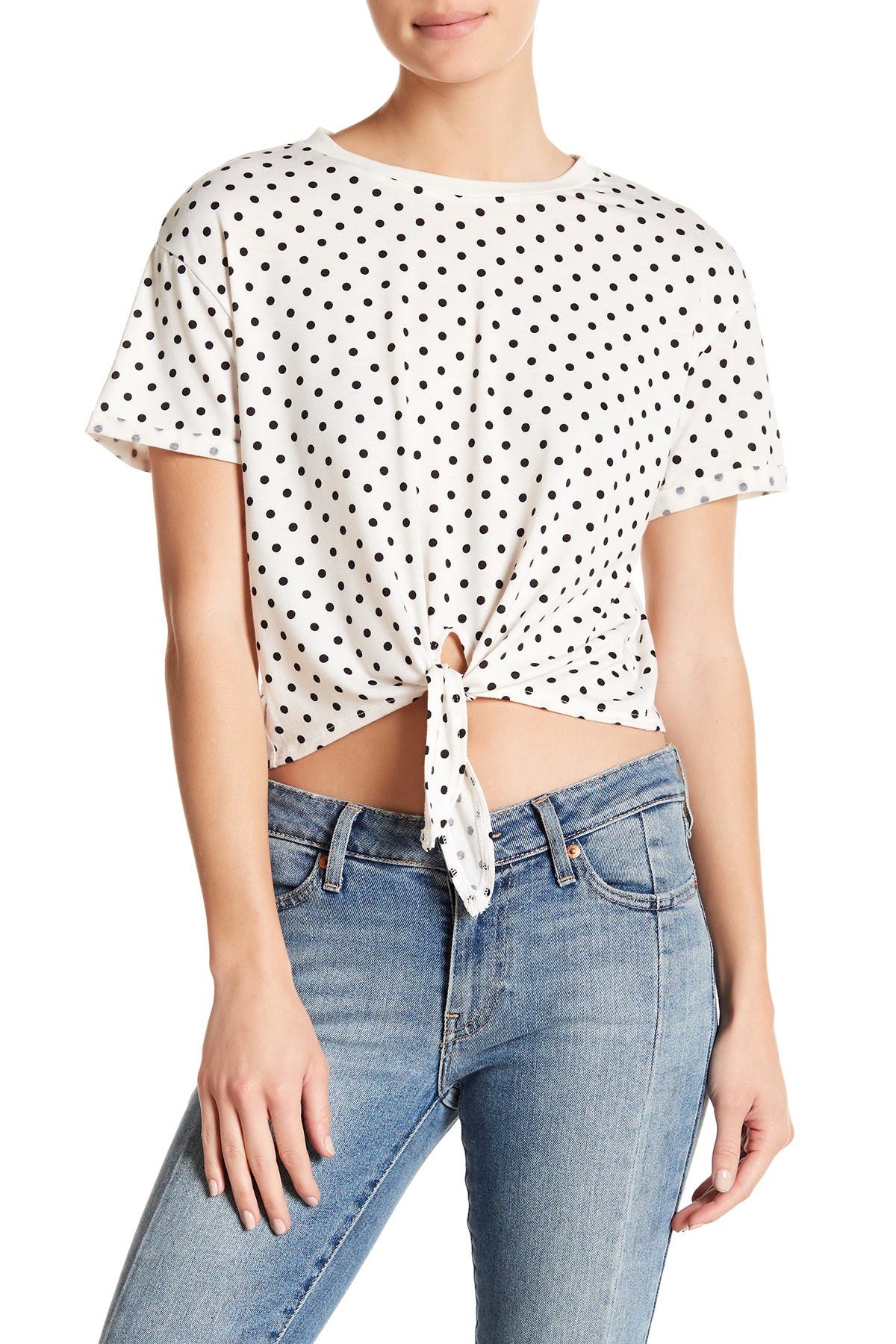 polka dot tie front top