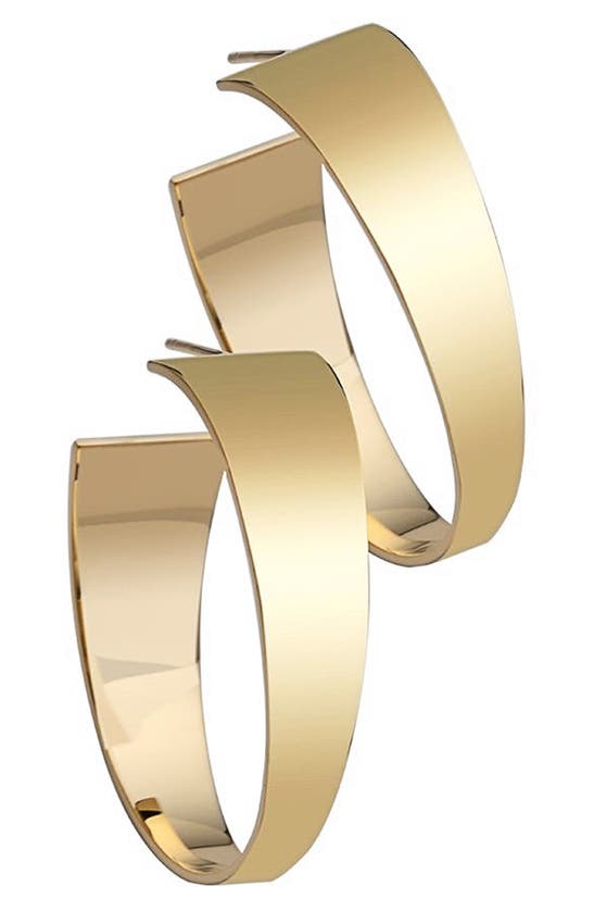 Jennifer Zeuner Khai Tapered Hoop Earrings In Gold