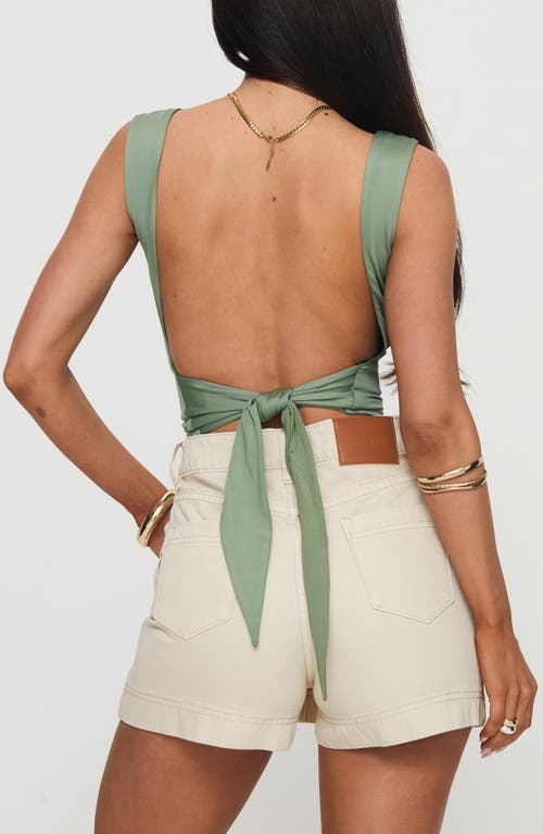Shop Princess Polly Imelda Open Back Crop Tank In Green