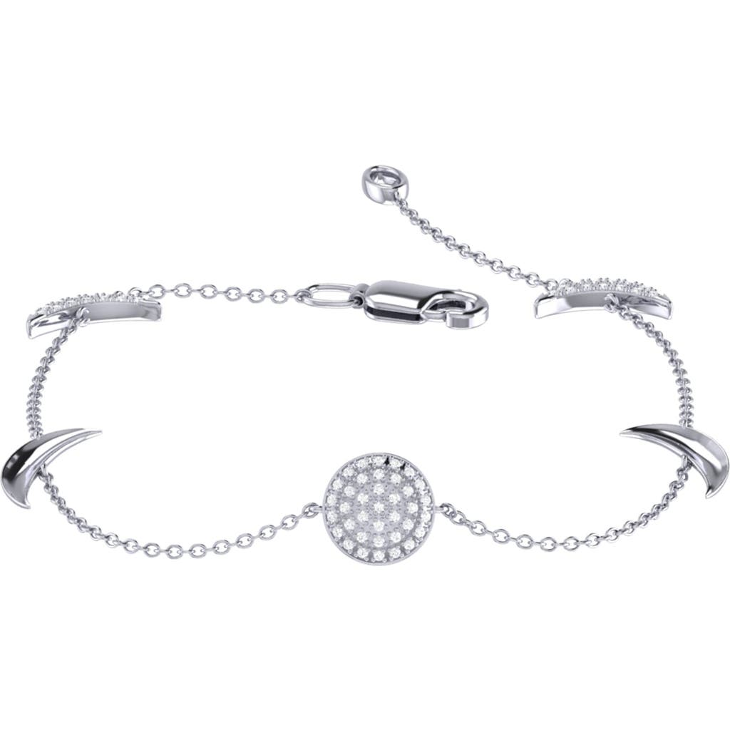 Luvmyjewelry Moonlit Diamond Station Bracelet In Silver