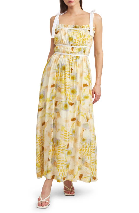 En Saison Torrey Midi Dress In Yellow Combo