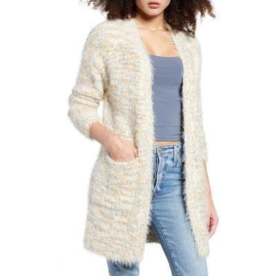 All In Favor Space Dye Fuzzy Cardigan, Ivory