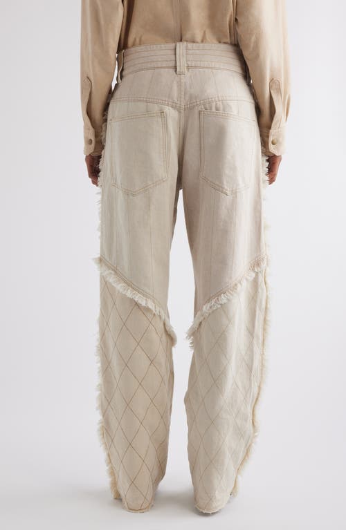 Shop Isabel Marant Shanila Fringed Barrel Leg Jeans In Ecru