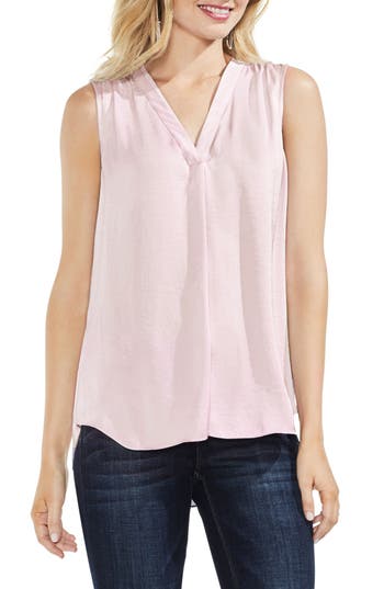 Vince Camuto Rumpled Satin Blouse In Pink
