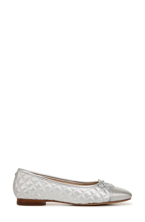 Shop Sam Edelman Marilyn Cap Toe Ballet Flat In Soft Silver