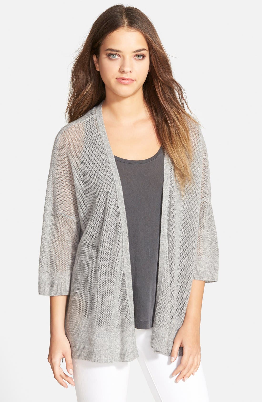 Velvet by Graham & Spencer Mesh Knit Cashmere Cardigan Nordstrom