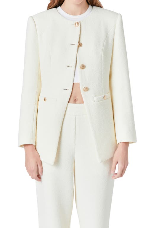Shop Endless Rose Tweed Jacket In Cream