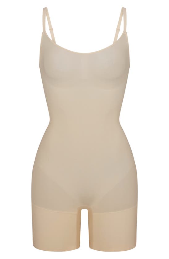 Shop Skims Everyday Sculpt Mid Thigh Bodysuit In Sand