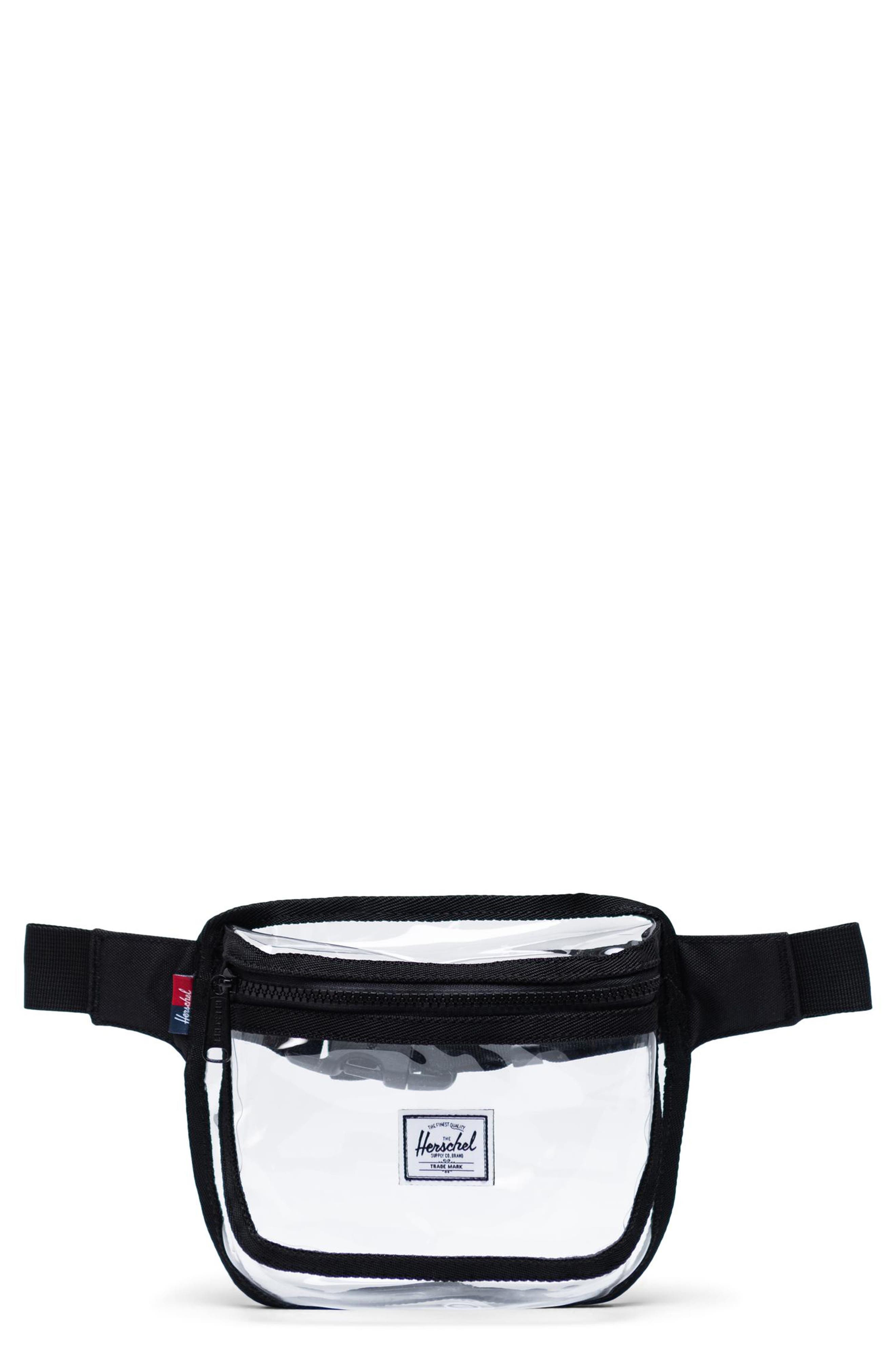Herschel Supply Co Fifteen Clear Belt Bag In Black/clear