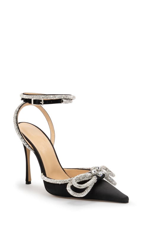 Mach & Double Crystal Bow Pointed Toe Pump Black at Nordstrom,