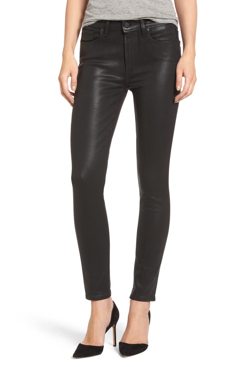 PAIGE Transcend - Hoxton High Waist Ankle Skinny Jeans (Luxe Black ...