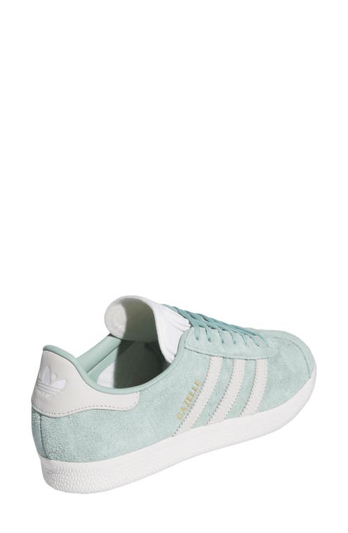 Shop Adidas Originals Adidas Gazelle Sneaker In Hazy Green/off White/white