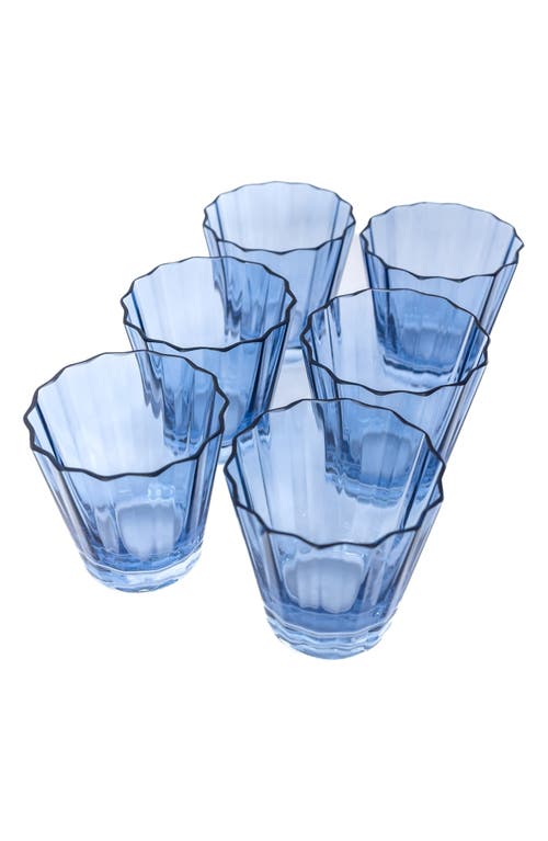 Estelle Colored Glass Sunday Set of 6 Lowball Glasses in Cobalt at Nordstrom