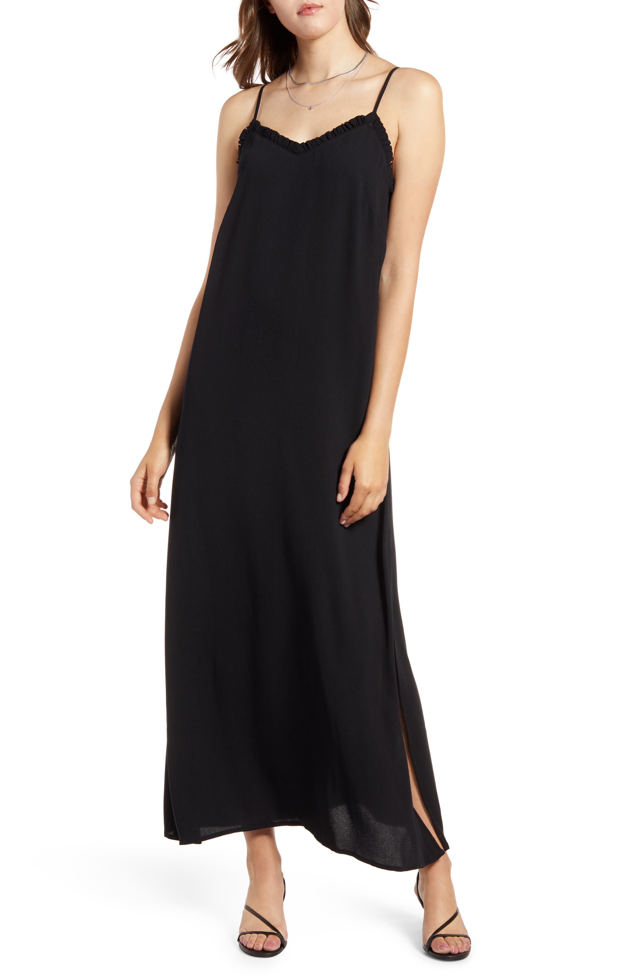 halogen v neck maxi dress