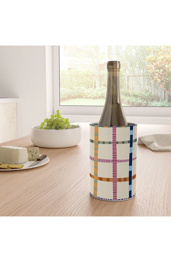 Shop Deny Designs Colorful Grid Wine Chiller In Cream