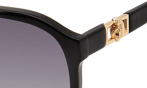 Kurt Geiger London 59mm Aviator Gradient Sunglasses In Black/smoke Gradient