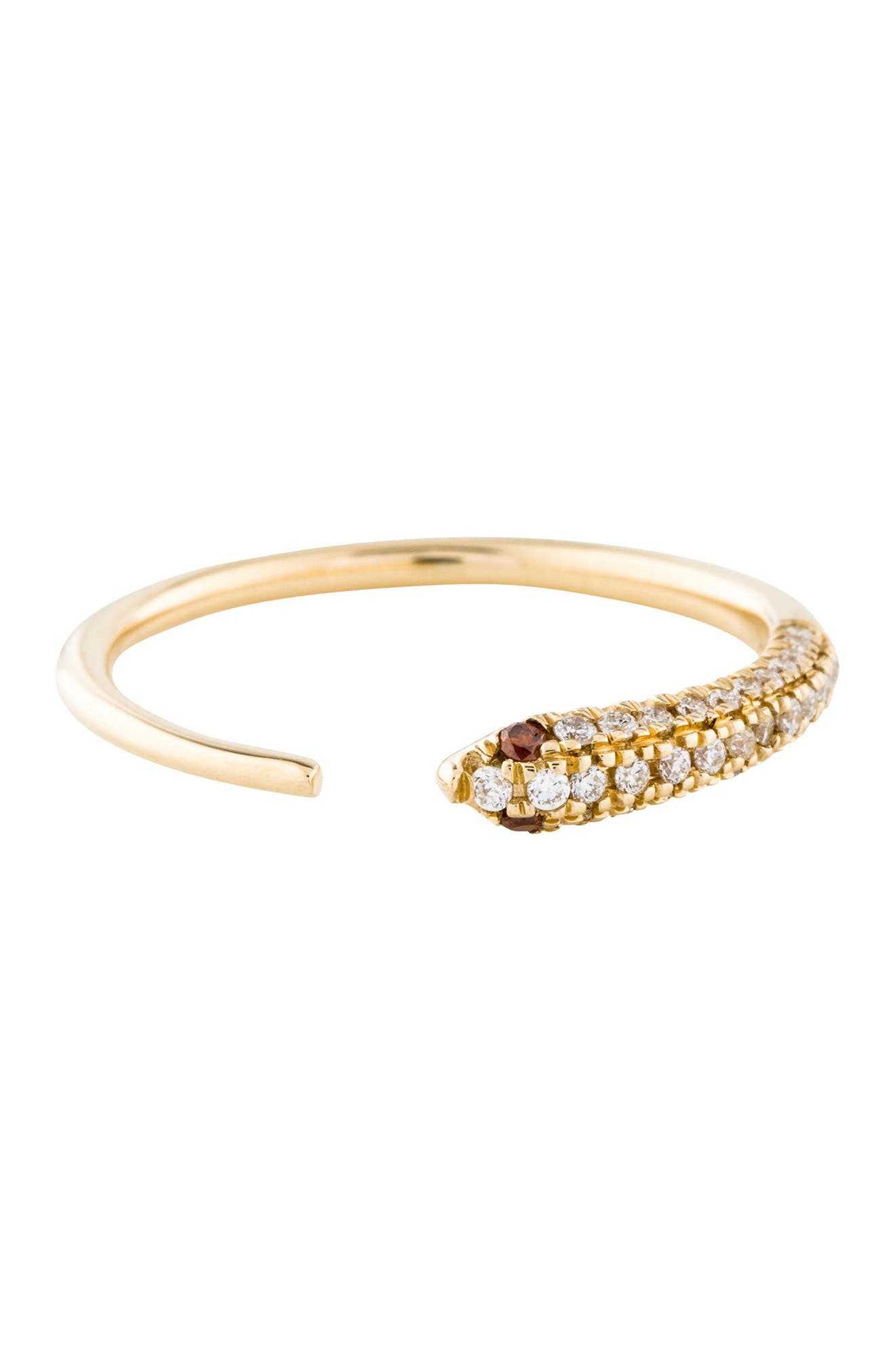 Adornia Fine 14k Yellow Gold Diamond Pave Snake Band Ring