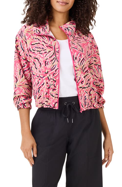 Nz Active By Nic+zoe Shadow Floral Tech Stretch Jacket In Pink Multi