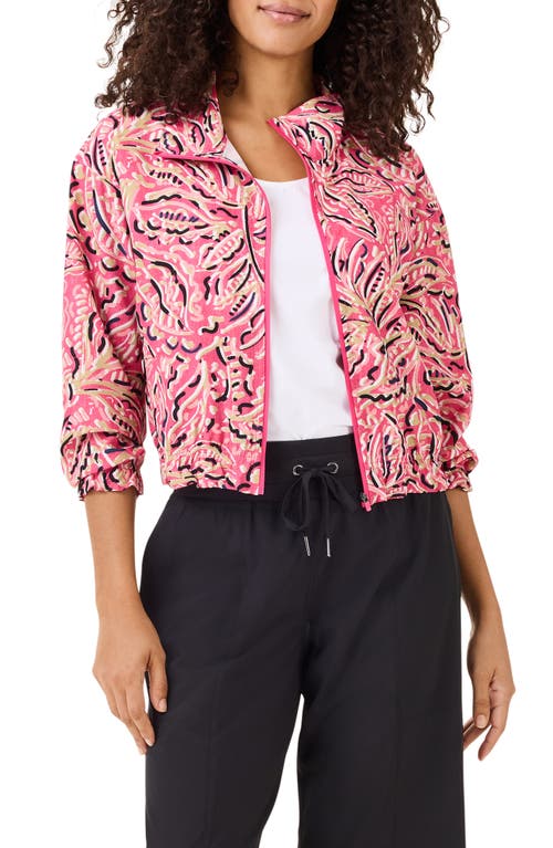 NZ ACTIVE by NIC+ZOE Shadow Floral Tech Stretch Jacket Pink Multi at Nordstrom,