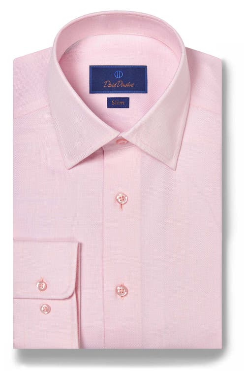 David Donahue Slim Fit Royal Oxford Dress Shirt Pink/White at Nordstrom,