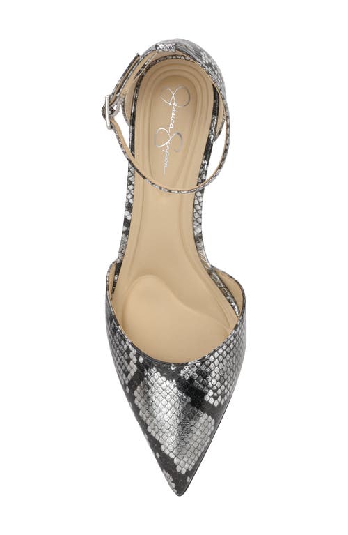 Shop Jessica Simpson Foxena Ankle Strap Pointed Toe Pump In Chrome