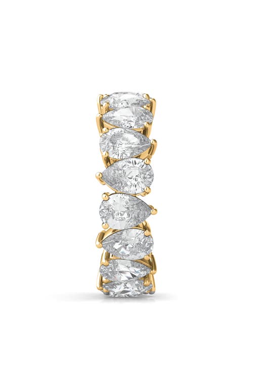 Shop Hautecarat Alternating Pear Lab Created Diamond Eternity Ring In Yellow Gold