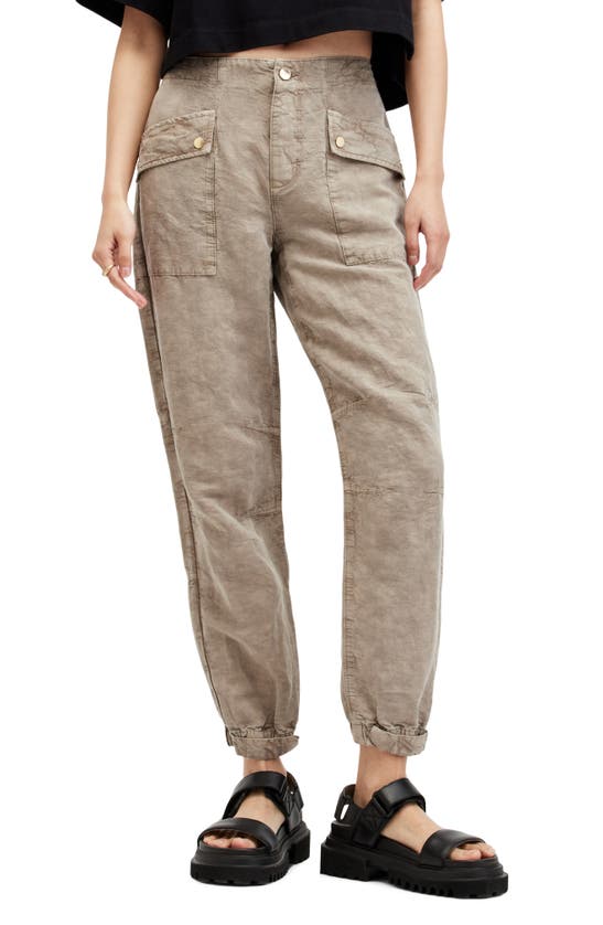 Allsaints Val Cargo Pants In Taupe Brown