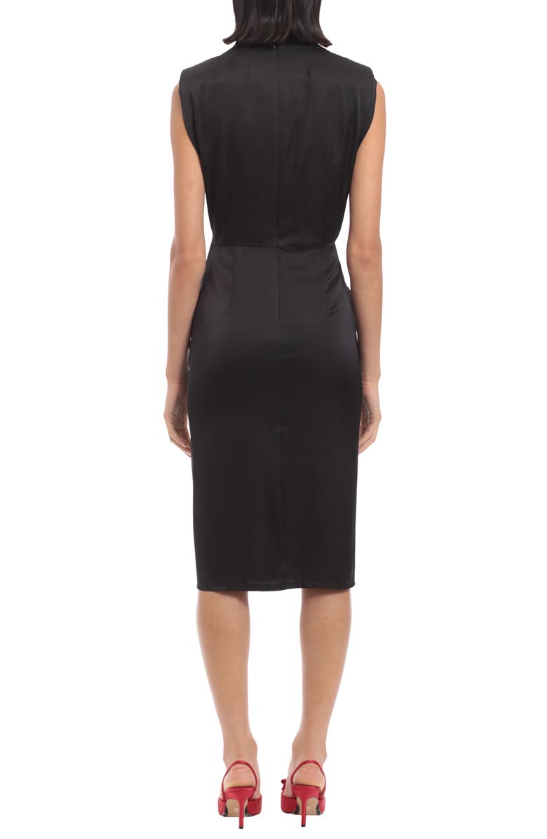 DONNA MORGAN FOR MAGGY Gathered Sleeveless Satin Cocktail Dress | Nordstrom