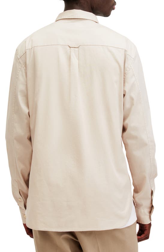 Shop Allsaints Hawthorne Slim Fit Button-up Shirt In Bailey Taupe