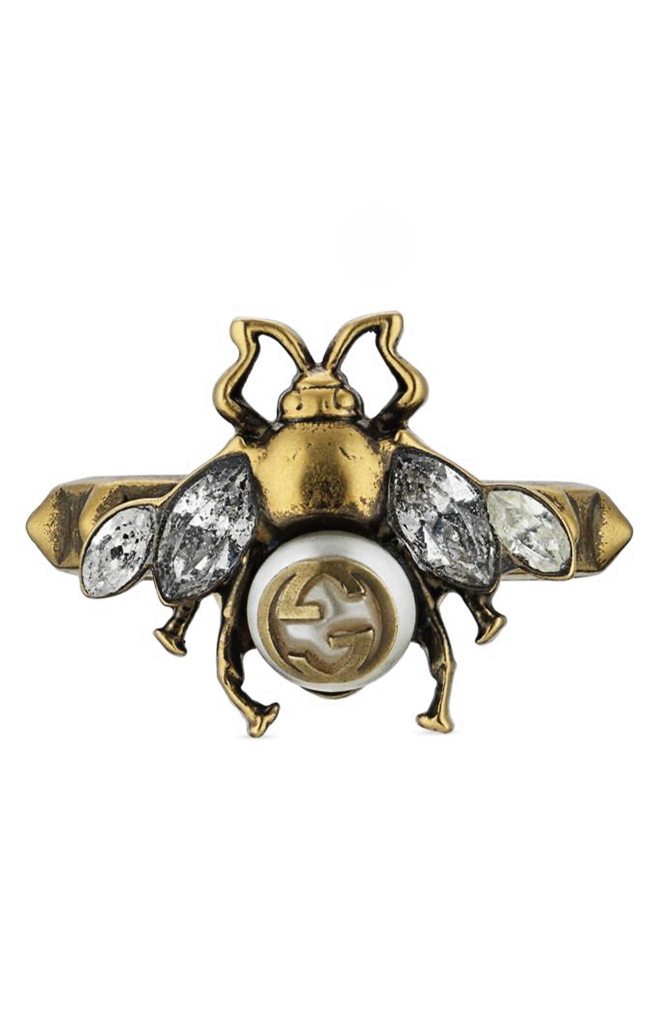 gucci bee ring with interlocking g