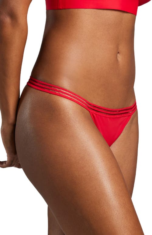 Shop Siella Microfiber Thong In Chilean Red