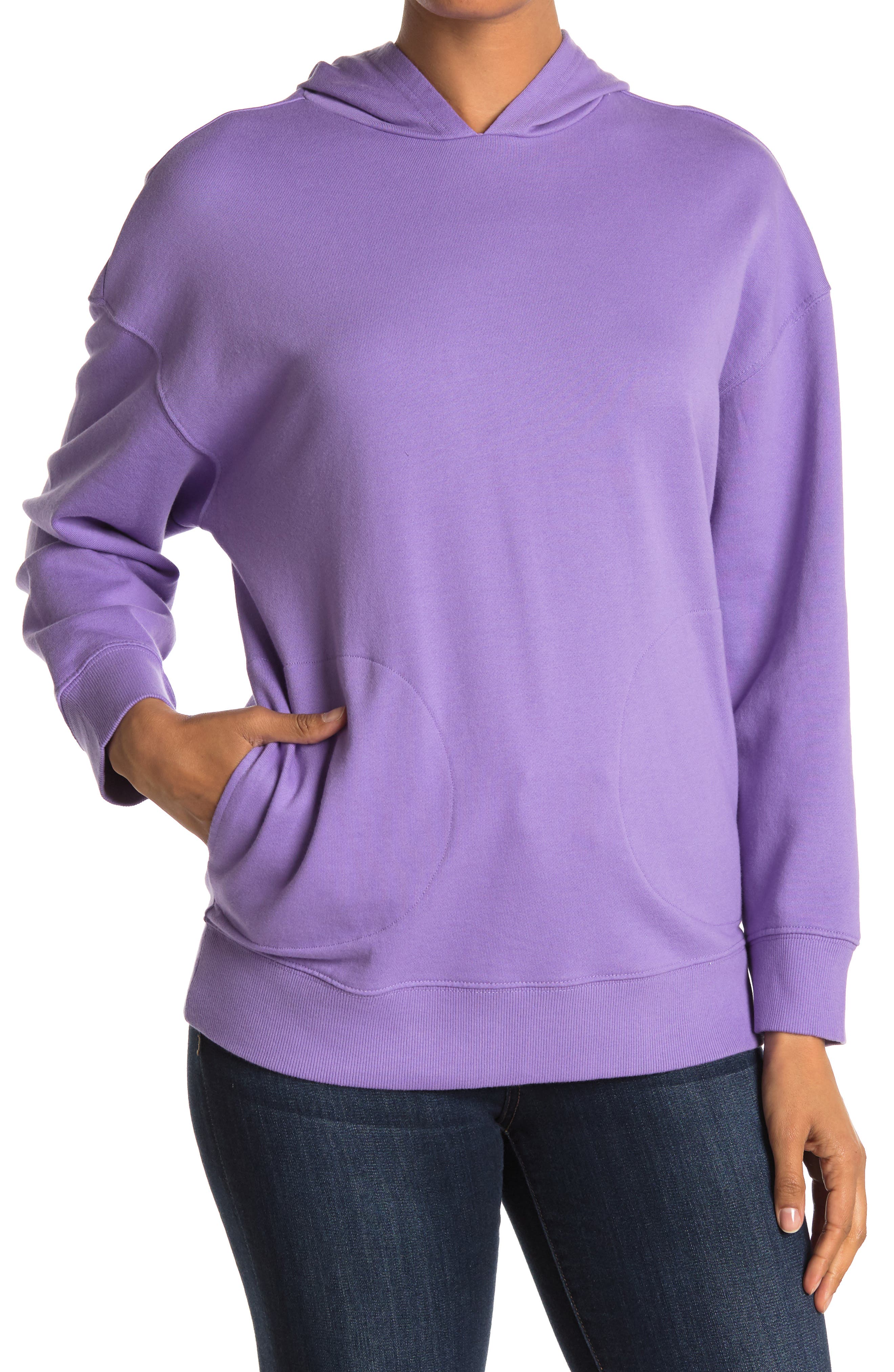 Abound Knit Pullover Hoodie In Light/pastel Purple