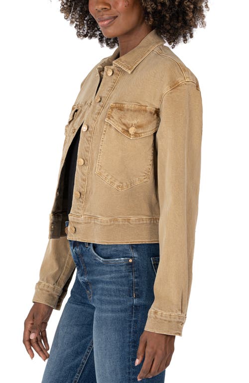 Shop Kut From The Kloth Elle Crop Denim Jacket In Cinnamon