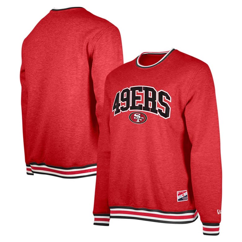 New Era Scarlet San Francisco 49ers Big & Tall Pullover Sweatshirt In Red