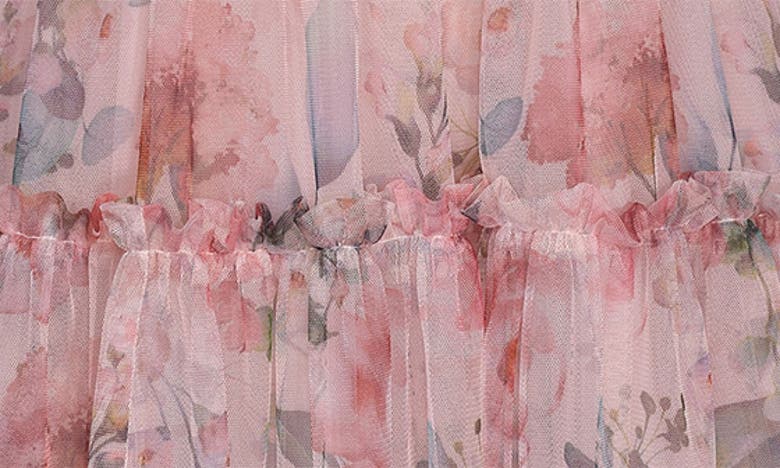 Iris & Ivy Kids' Floral Mesh Party Dress In Blush